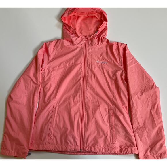 Columbia Women's Zuma Stack II 2 Windbreaker Hooded Jacket Pink Size M📦 - Picture 1 of 12